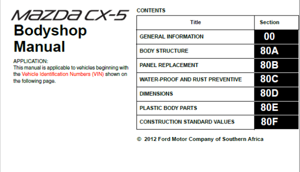 Manual de Concesionario Taller para Mazda CX-5 Workshop 2012- 2017 - Image 4