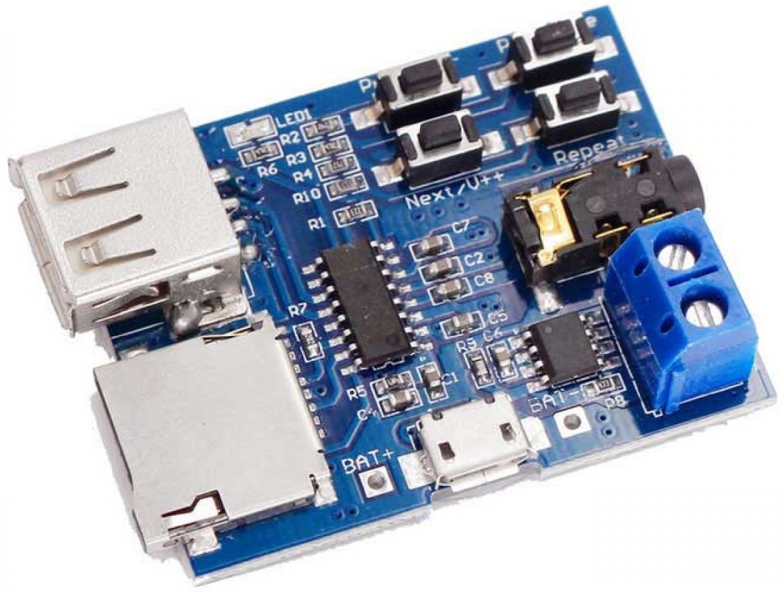 Módulo Reproductor MP3 PCB para USB MicroSD – EnigmaTeam – GT